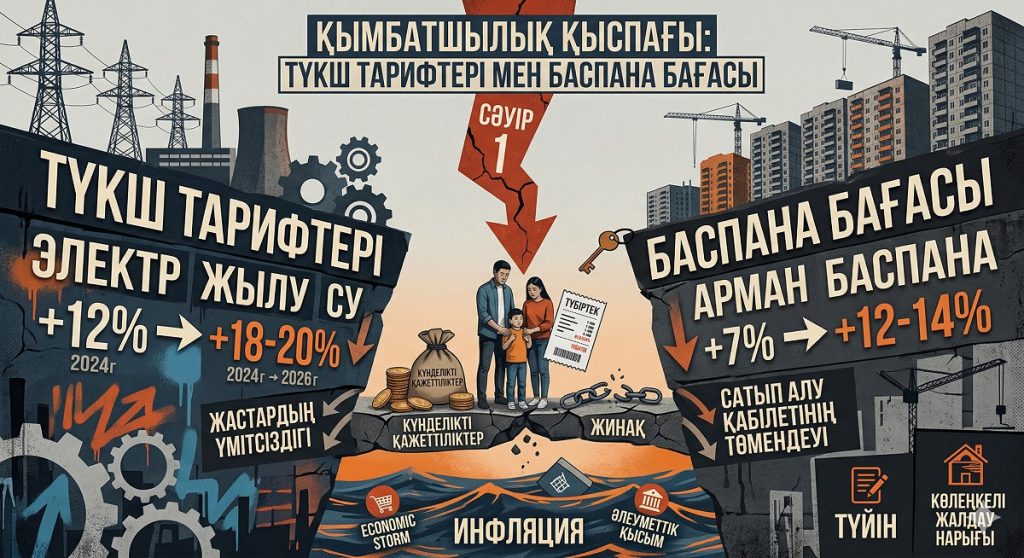 Қымбатшылық қыспағы: ТҮКШ тарифтері мен баспана бағасының өзара байланысы