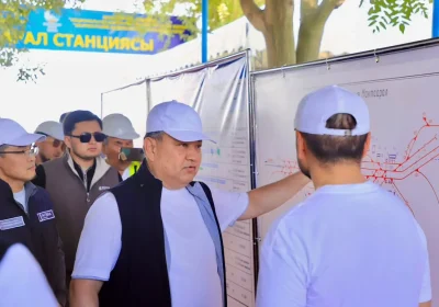 Бауыржан Урынбасаров Дарбаза-Мақтаарал темір жол құрылысын тексерді