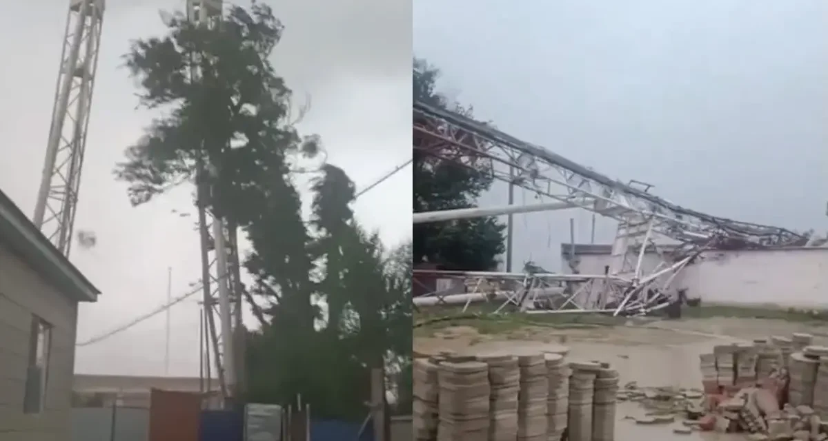 Ақтөбе облысында байланыс мұнарасы дүкенге құлап, үш адам зардап шекті