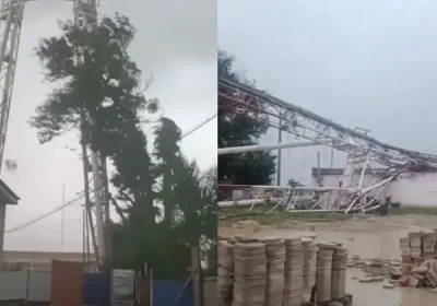 Ақтөбе облысында байланыс мұнарасы дүкенге құлап, үш адам зардап шекті