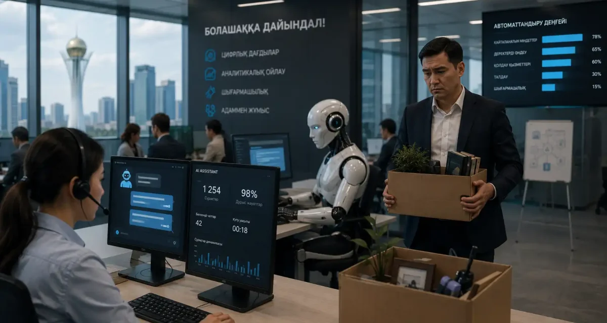 Кеңседен басталған қысқарту: жасанды интеллект Қазақстанда бірінші кімнің жұмысын алады?