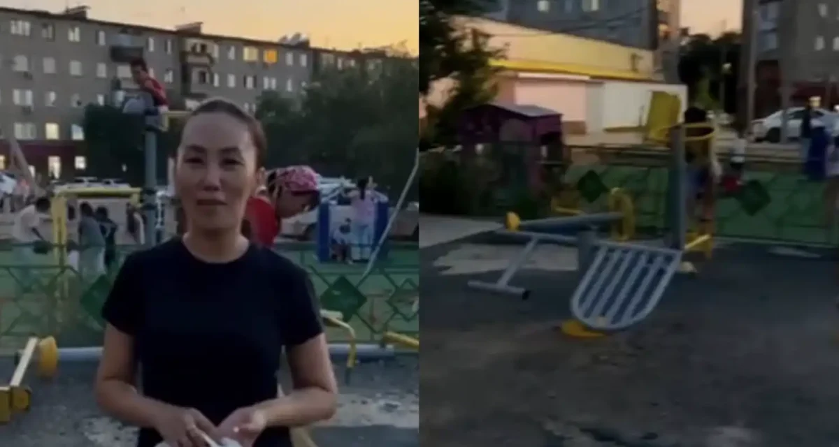 Жезқазған тұрғындары балалар ойын алаңындағы қоқысты өздері тазалап жүр