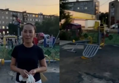 Жезқазған тұрғындары балалар ойын алаңындағы қоқысты өздері тазалап жүр