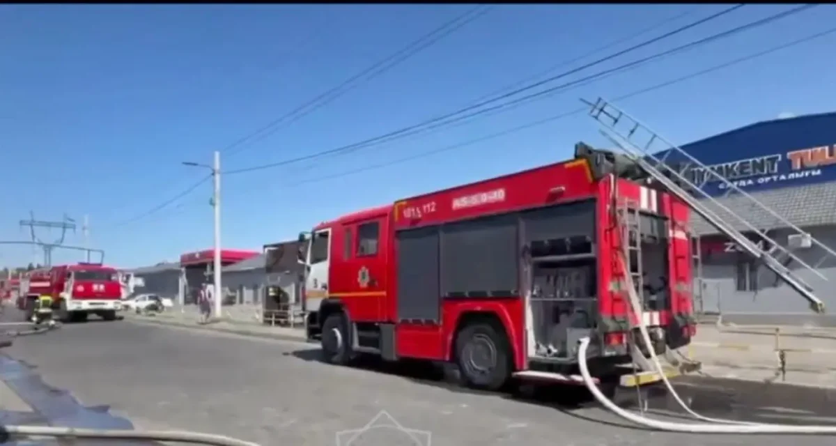 Шымкентте автокөлік жөндеу бокстары өртенді