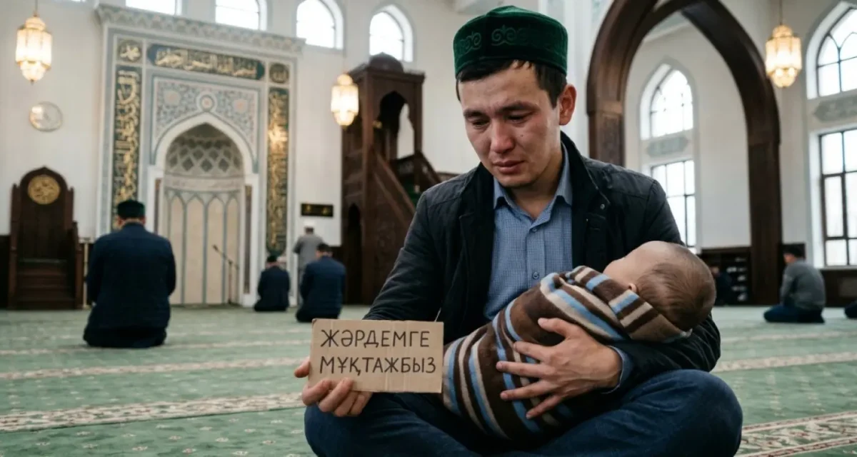 Бішкекте мешітте жалған қайыр сұраған әке: баласы сау болып шықты