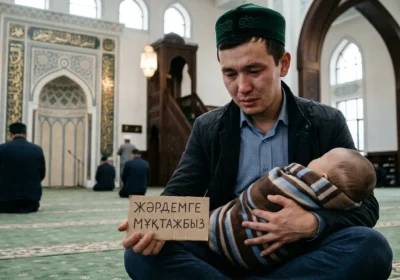 Бішкекте мешітте жалған қайыр сұраған әке: баласы сау болып шықты