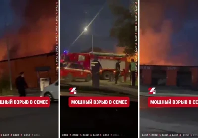 Семейде көлік жуу жанында газгольдер жарылып, өрт шықты