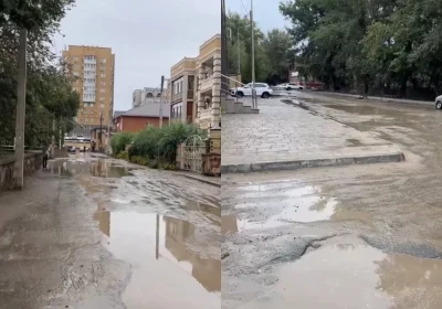 «Батпаққа батқан қала»: Семейдегі жолдың сиқы жұртты ашуландырды