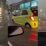Теміртауда нөсерден кейін көшелерді су басып, көлік қозғалысы қиындады