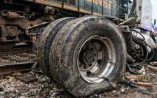 Ақтөбе облысында жүк көлігі тепловозбен соқтығысып, жүргізуші жарақат алды