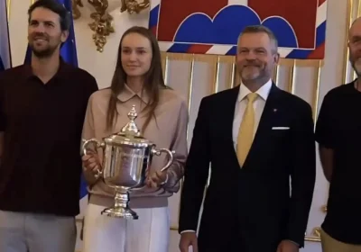 Словакия президенті Елена Рыбакинаны қабылдап, тарихи жеңісімен құттықтады