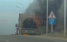 Маңғыстауда жүк көлігінің тіркемесі өртенді