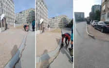 «Ақтауда 50 жыл жүрген тротуарды алып тастаған»: тұрғындар балаларымен көлік жолына шығуға мәжбүр