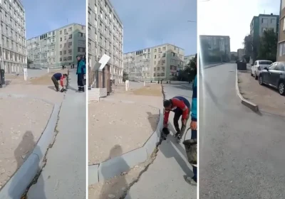 «Ақтауда 50 жыл жүрген тротуарды алып тастаған»: тұрғындар балаларымен көлік жолына шығуға мәжбүр