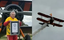 99 жастағы әжей ұшақ қанатында ұшып, Гиннес рекордын орнатты