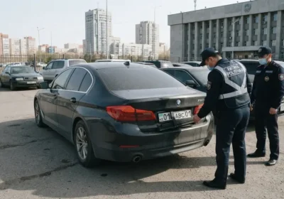 Астанада көлік нөмірін тетікпен жасырған BMW иесі қамалды
