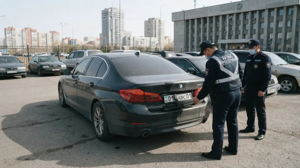Астанада көлік нөмірін тетікпен жасырған BMW иесі қамалды